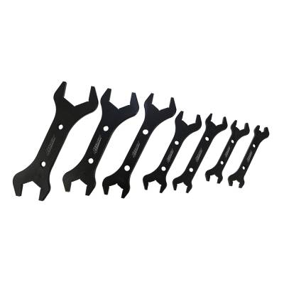 Assault Racing Products - CNC Machined Aluminum Black 7 Double End -AN Wrench Set 3AN - 20AN Hose Fitting