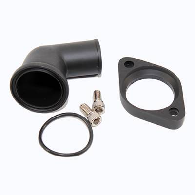 Assault Racing Products - Small Block Chevy Black Thermostat Housing 15 Degree Swivel Water Neck SBC BBC