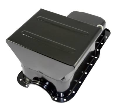 Assault Racing Products - 65-87 SBF Ford 7qt Front Sump Black Drag Race Oil Pan - Small Block 260 289 302