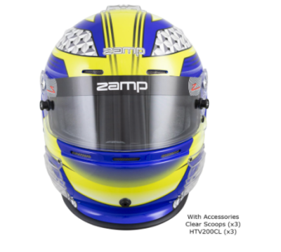 Zamp - Zamp RZ-62 Helmet Blue / Green Graphic Snell SA2020