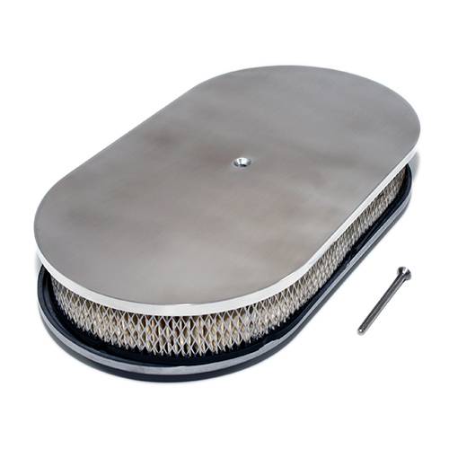 15" x 2" Oval Smooth Aluminum Air Cleaner Kit W/ Filter BPE-1116