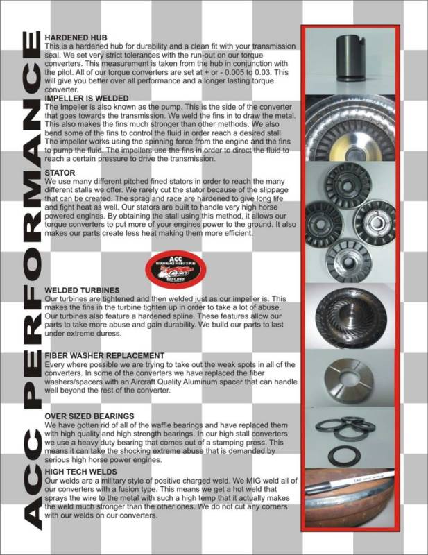ACC Performance 28-3200 Stall Torque Converter 53023 ACC Performance 28-3200 Stall Torque Converter 53023