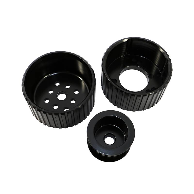 BBM Big Block Mopar Black Billet Aluminum Gilmer Belt Drive Pulley Kit