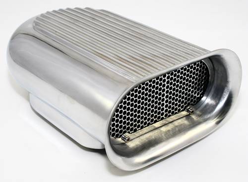 Polished Aluminum Hilborn Style Finned Hood Air Scoop Kit - Single 4 BBL  Carb