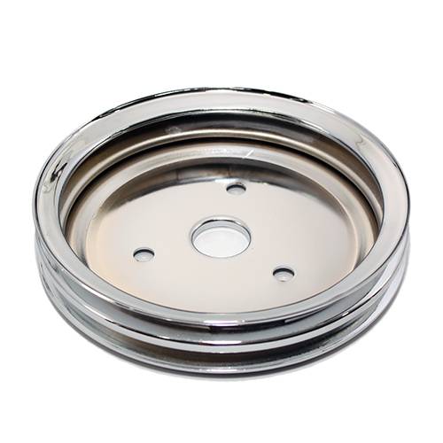 Assault Racing Products A9605 Small Block Chevy Chrome 2 Groove Water Pump Pulley 6.3 Long Water Pump SBC 350 400 