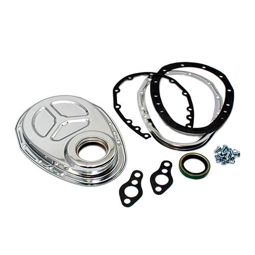 BLACK 1955-65 Compatible/Replacement for CHEVY SMALL BLOCK 283-305-327-350-400 STEEL 2-PIECE TIMING CHAIN COVER SET BLACK 1955-65 Compatible/Replacement for CHEVY SMALL BLOCK 283-305-327-350-400 STEEL 2-PIECE TIMING CHAIN COVER SET
