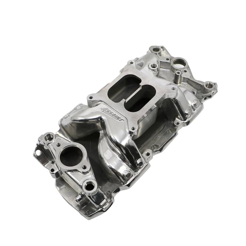 SBC Chevy 350 400 Polished Dual Plane Air Gap Aluminum High Rise Intake Manifold 
