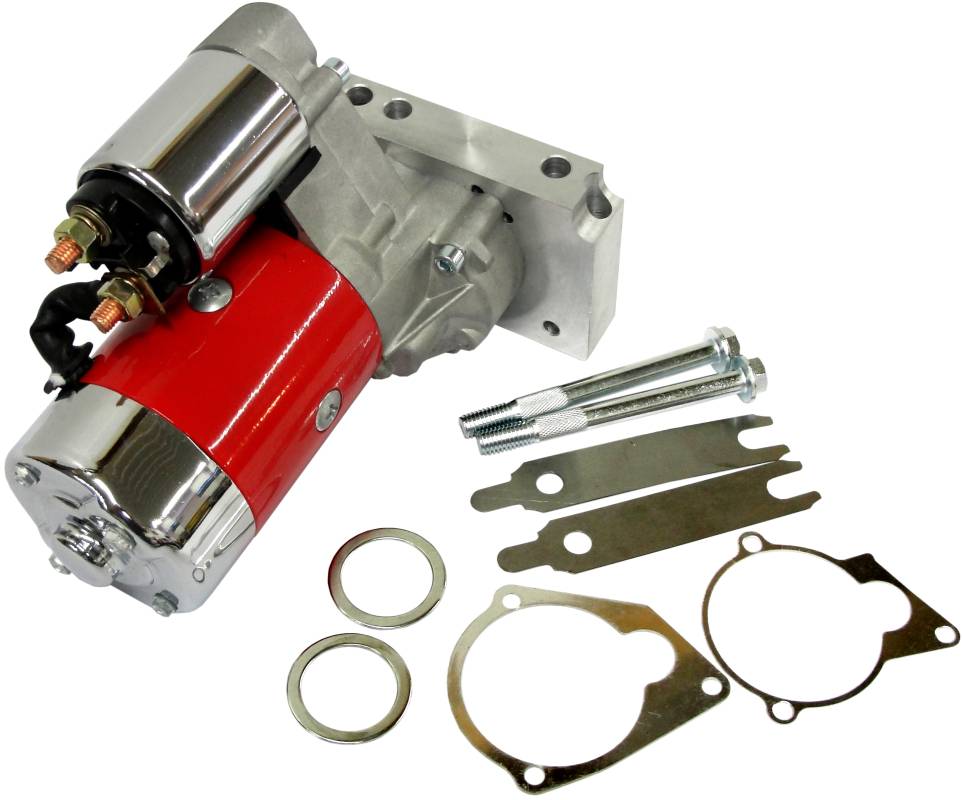 SBC BBC Chevy 3HP Mini Starter Red - Dual Inline 153 168 Tooth