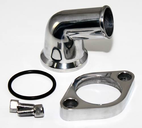 Water Neck Thermostat Housing Chevy Big Small Block Swivel Polished Aluminum 15