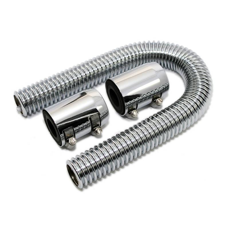 24 Inches Chrome Autos Off-Road Stainless Steel Radiator Coolant Water Hose Kit