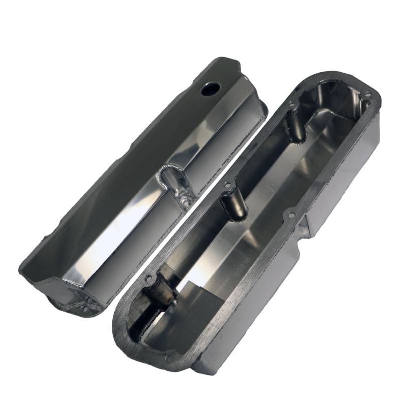 SBF Ford Polished Fabricated Aluminum Valve Covers - Short Bolt 289 302
