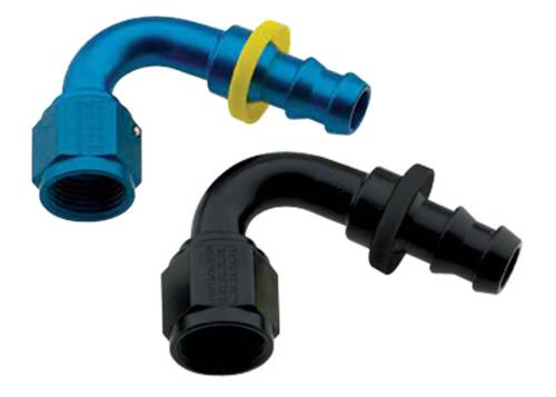 PUSH LOCK RACE HOSE ENDS - 120 Degree Push Lock Fittings 