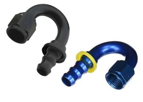 PUSH LOCK RACE HOSE ENDS - 180 Degree Push Lock Fittings 