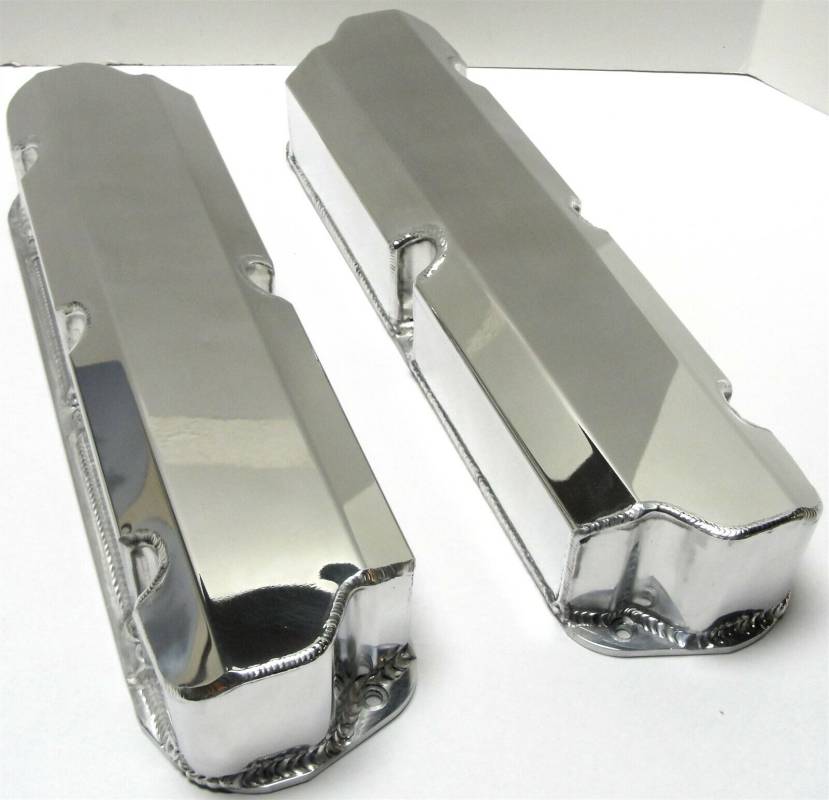 Polished Ford 289 302 351W Fabricated Valve Covers No Hole Short Bolt SBF