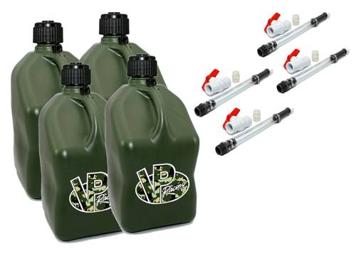 Fuel Jugs and Funnels  - 4-5 Gallon Race Fuel Jugs with 4 Hoses and Ball Valves