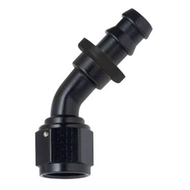 Fragola - -10  Black Aluminum Push-On 45 Degree Fitting