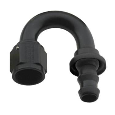 Fragola - -6 Black Aluminum Push-On 180 Degree Fitting