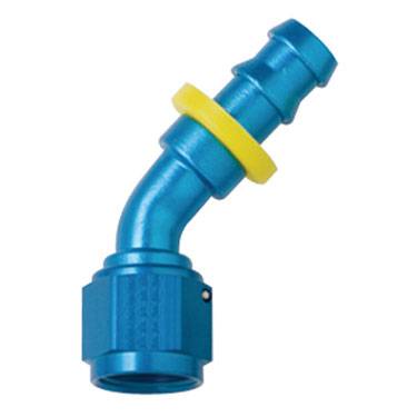 Fragola - -10  Blue Aluminum Push-On 45 Degree Fitting