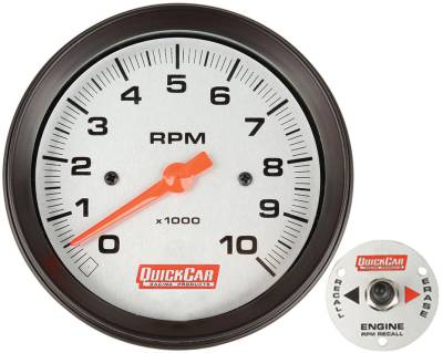 Quick Car - QuickCar 611-6002 Analog 3-3/8" Recall Tachometer Memory Tach 0-10k