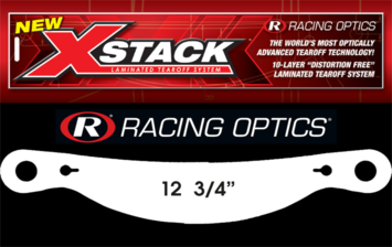 Racing Optics Inc - Racing Optics XStack 10209C 12-3/4" Button Ctr-Simpson Tear Offs-1 Sleeve of 30