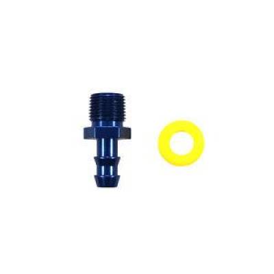 Fragola - Fragola 200123 3/8 MPT to -6AN Push Lock Hose End Barb Blue Fitting Pipe Thread