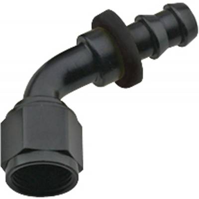 Fragola - Fragola 206010-BL 10 AN Push Lock Aluminum 60 Degree Hose Fitting Black IMCA