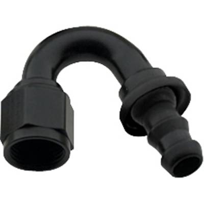 Fragola - Fragola 215006-BL 6 AN Push Lock Aluminum 150 Degree Hose Fitting Black IMCA