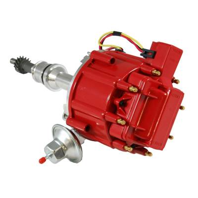Assault Racing Products - SBF Ford 351W Windsor Red Cap Drop In One Wire HEI Distributor w/ 65kv Coil
