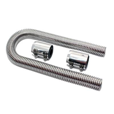 Assault Racing Products - 36" Universal Polished Flexible Stainless Steel Radiator Hose Kit w/ Chrome Caps