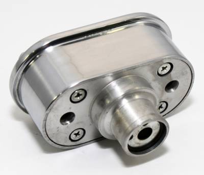 Assault Racing Products - Retro Finned Polished Aluminum Valve Cover Breather Push In with Raised Fins