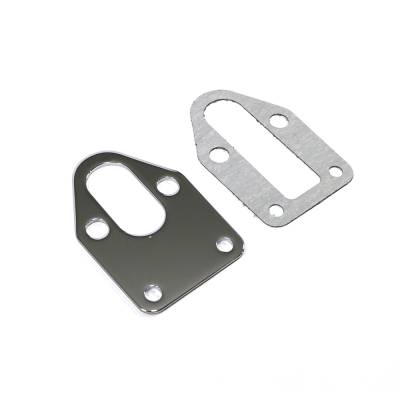 Assault Racing Products - Small Block Chevy Chrome Steel Fuel Pump Mounting Plate W/ Gasket SBC 350 400