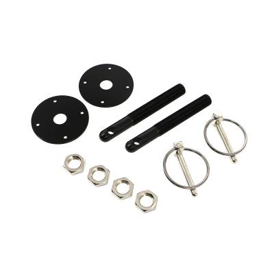 Assault Racing Products - Black Aluminum Hood Pin Kit Q-Clips IMCA NHRA Circle Track Drag Racing Hot Rod