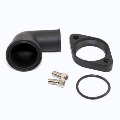 Assault Racing Products - Small Block Chevy Black Thermostat Housing 90 Degree Swivel Water Neck SBC BBC