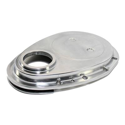 Assault Racing Products - Chevy Small Block Timing Cover Polished Aluminum 1955-1995 SBC 327 350 400