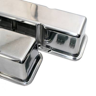 Assault Racing Products - SBC Chevy Polished Tall Aluminum Circle Track Valve Covers 350 400 Small Block