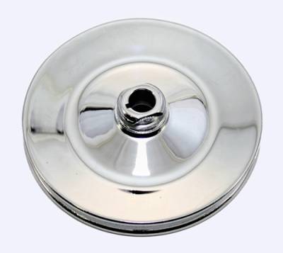 Assault Racing Products - GM Power Steering Chrome Steel Pulley Chevy Single Groove 5/8 Keyway Saginaw