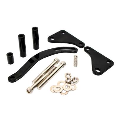 Assault Racing Products - SBC Saginaw Power Steering Bracket EDP Black Steel Chevy Small Block W/ Hardware