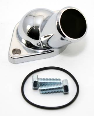 Assault Racing Products - Chevy V8 45 degree Chrome Water Neck Thermostat Housing Small Big Block 350 454