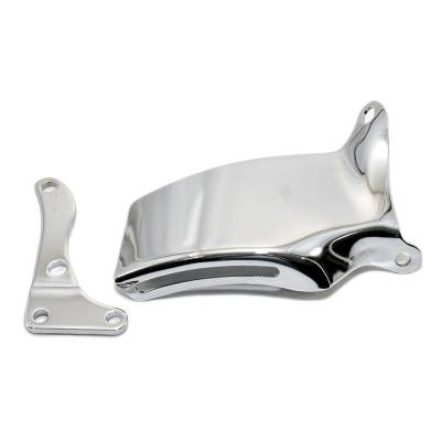 Assault Racing Products - 'SBC Chevy Chrome Alternator Bracket - ''76-''86 Style For Long Pump 305 350'