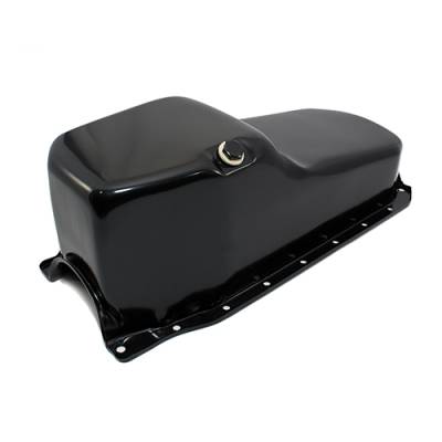 Assault Racing Products - 86-02 SBC Chevy Black Oil Pan - Stock Capacity 305 350 5.7 Vortec 1 pc Rear Main