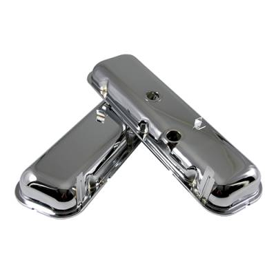 Assault Racing Products - Chevy Big Block 396 427 454 Short OEM Chrome Baffled Steel Valve Covers BBC
