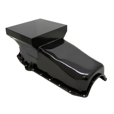 Assault Racing Products - Small Block Chevy 1958-79 327 350 400 SBC Black Drag Race Style 7qt. Oil Pan