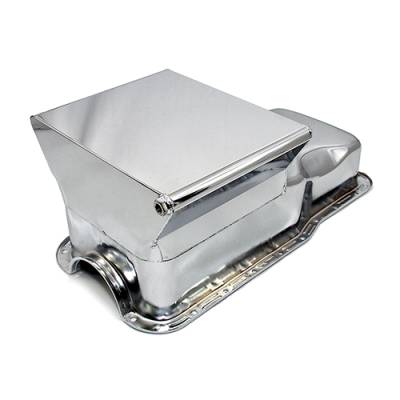 Assault Racing Products - 65-87 SBF Ford 7qt Front Sump Chrome Drag Race Oil Pan - Small Block 260 289 302