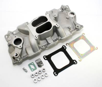 Assault Racing Products - 55-95 SBC Chevy Dual Plane Aluminum Intake Manifold 283 305 327 350 Small Block