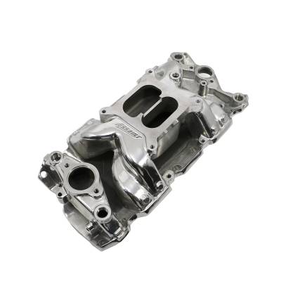 Assault Racing Products - SBC Chevy 350 400 Polished Dual Plane Air Gap Aluminum High Rise Intake Manifold