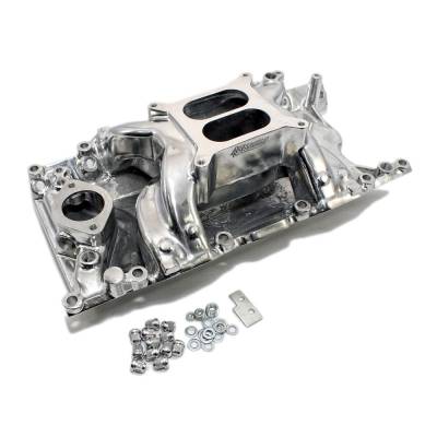 Assault Racing Products - Small Block Mopar Polished Aluminum Air Gap Style Intake 318 340 360 5.9 Magnum