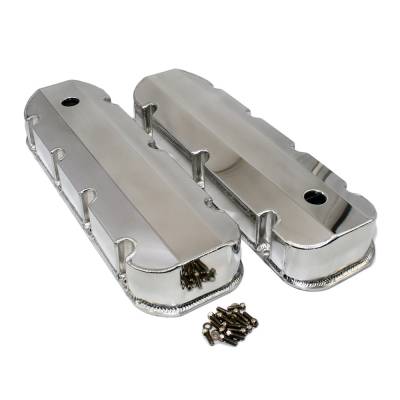 Assault Racing Products - BBC Chevy 396 402 427 454 Polished Fabricated Aluminum Sheet Metal Valve Covers