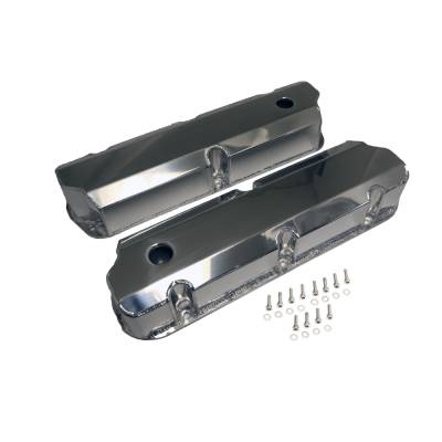 Assault Racing Products - SBF Ford Polished Fabricated Aluminum Valve Covers - Short Bolt 289 302 351W