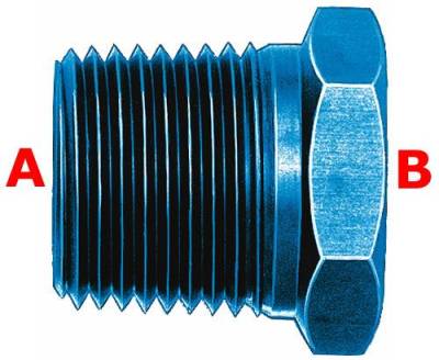 Aeroquip Performance Products - Aeroquip FCM2140 Pipe Bushing 1/2" x 1/4" Pipe Thread Blue Anodized Aluminuim