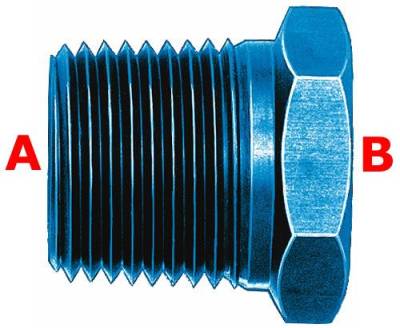 Aeroquip Performance Products - Aeroquip FCM2144 Pipe Bushing 3/4" x 1/4" Pipe Thread Blue Anodized Aluminum